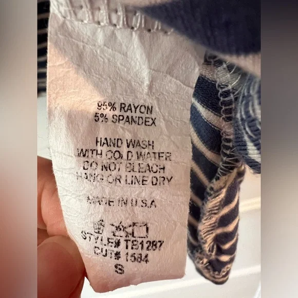 Navy and White Striped Women's Top - Picture 6 of 6